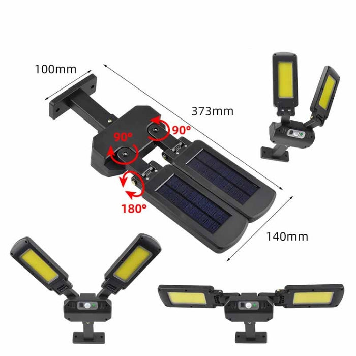 TG-TY097 Solar Outdoor Wall Lamp - 2-Heads Human Body Induction LED Light for Garden and Street
