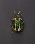 Tortoise Beetle Beaded Brooch Pin - Trovelore