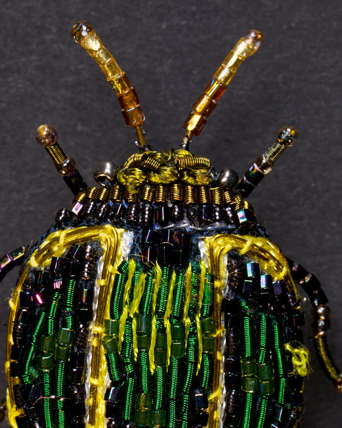 Tortoise Beetle Beaded Brooch Pin - Trovelore