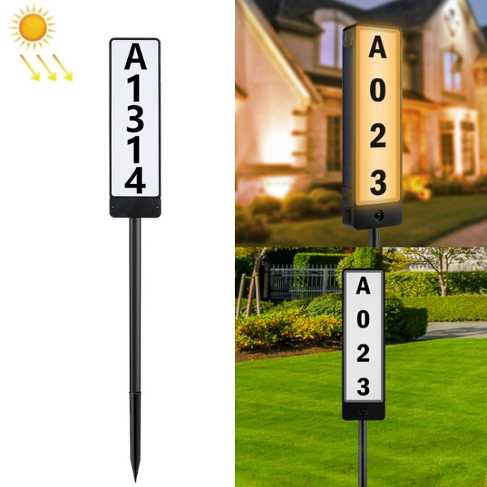 TS-G6704 Solar House Number Lawn Light with Dual-Color Temperature Ground Plug