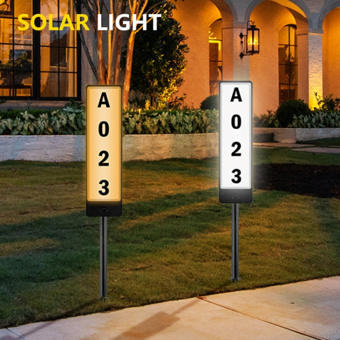 TS-G6704 Solar House Number Lawn Light with Dual-Color Temperature Ground Plug