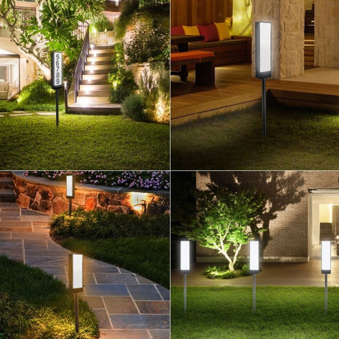 TS-G6704 Solar House Number Lawn Light with Dual-Color Temperature Ground Plug