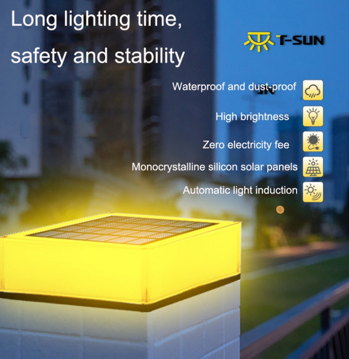 TS-S5306 Outdoor Solar Column Lamp - IP68 Waterproof Lawn Yard Light