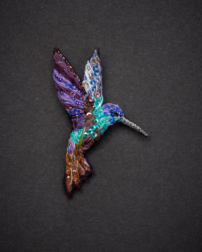 Violetear Hummingbird Brooch Pin - Trovelore