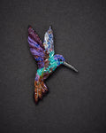 Violetear Hummingbird Brooch Pin - Trovelore