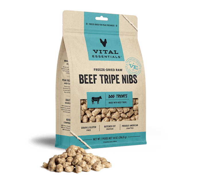 Vital Essentials Freeze Dried Raw Beef Tripe Nibs Dog Treats