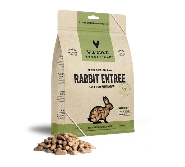 Vital Essentials Freeze-Dried Raw Rabbit Entree Mini Nibs Cat Food