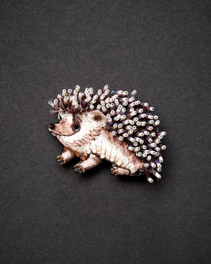 White-Breasted Hedgehog Brooch Pin - Trovelore