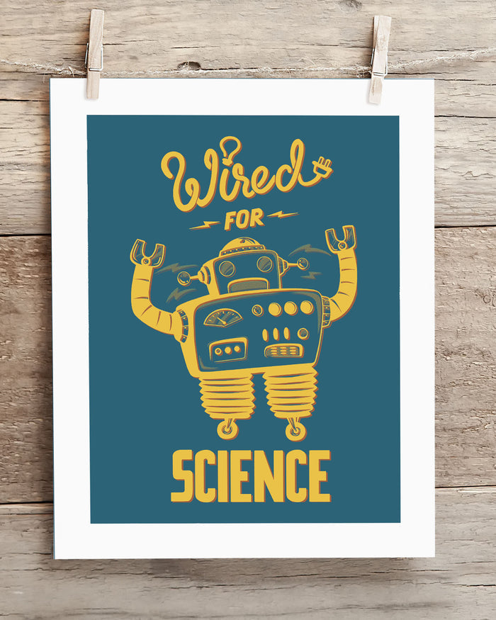 Wired for Science Robot Museum Print