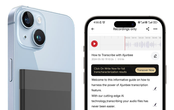 WJX AI Voice Recorder - 150 Languages, 64GB, App-Controlled - LYDARZ