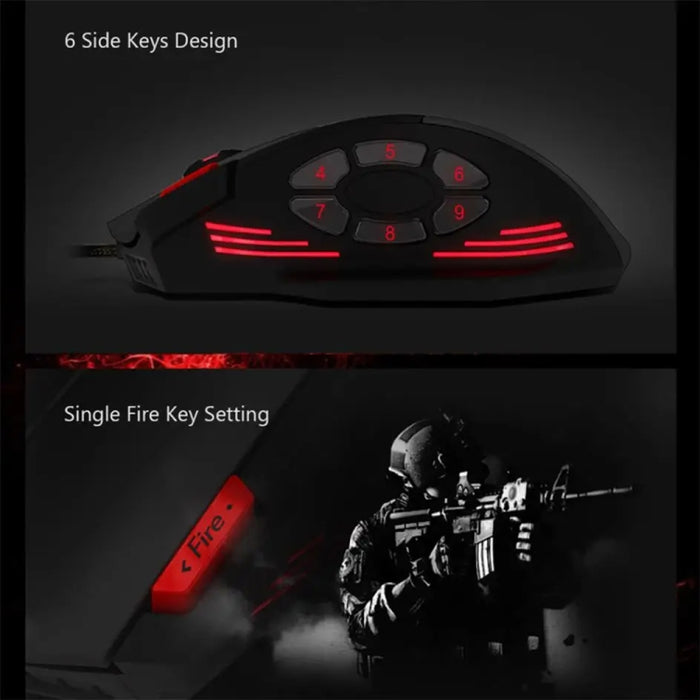 ZELOTES C12 Gaming Mouse - 12-Button Wired Ergonomic Design