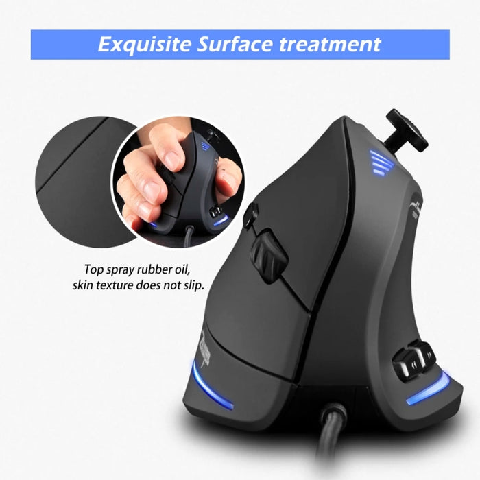 ZELOTES C18 RGB Vertical Gaming Mouse - 11-Keys Ergonomic Joystick Programming Wired Mouse