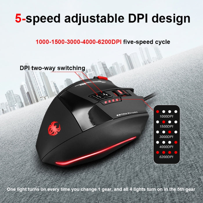 ZELOTES C19 Ergonomic Wired Mouse for Programming - 12-Key Design