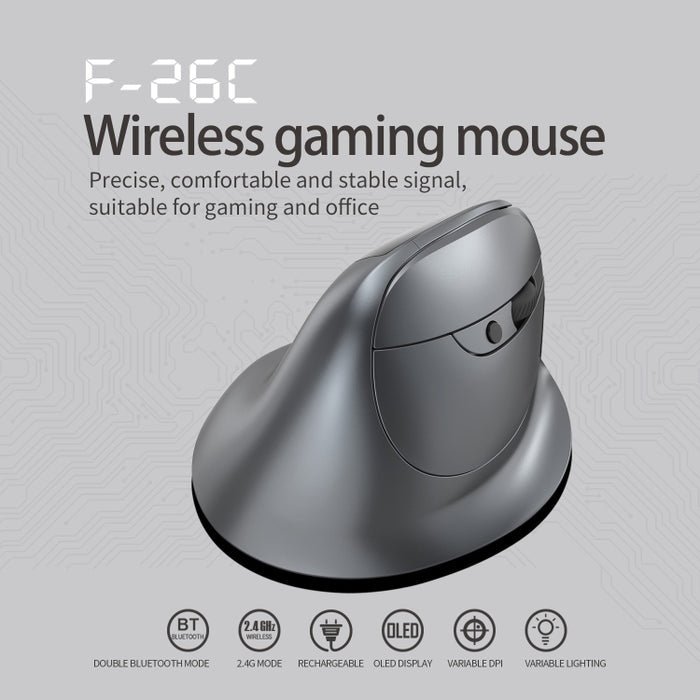 ZELOTES F-26C Wireless Mouse with LED Display - Dual-Mode Connectivity