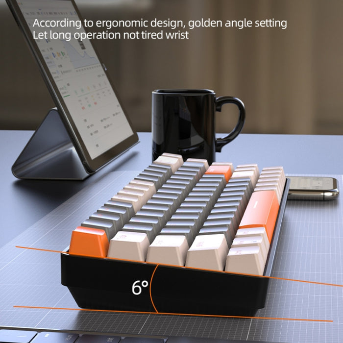 ZIYOU LANG K68 Mechanical Keyboard - 68 Keys Bluetooth Wireless Dual Model Ergonomic Design