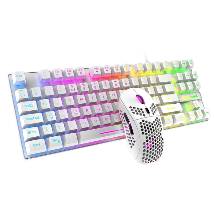 ZIYOU LANG T2 Keyboard Mouse Set - 88 Keys Mechanical Gaming Keyboard with Luminous Mouse Combo