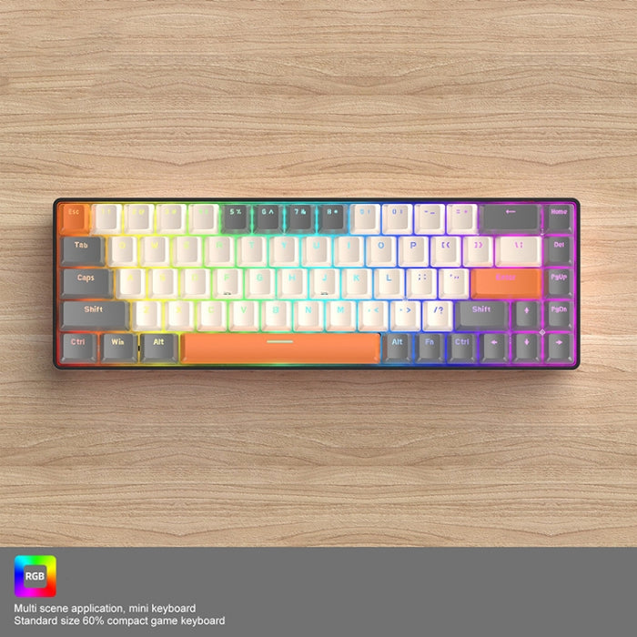 ZIYOU LANG T8 Gaming Keyboard - 68 Keys RGB Mechanical with Optimal Cable Length