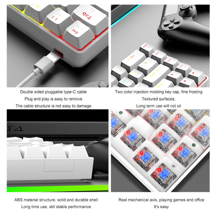 ZIYOU LANG T8 Gaming Mechanical Keyboard - 68 Keys RGB Luminous Design